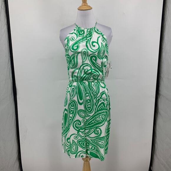 Antonio Melani Dress Women 0 Ivory Apple Paisley Lined Nilliona Halter Neck Mini - Picture 2 of 16